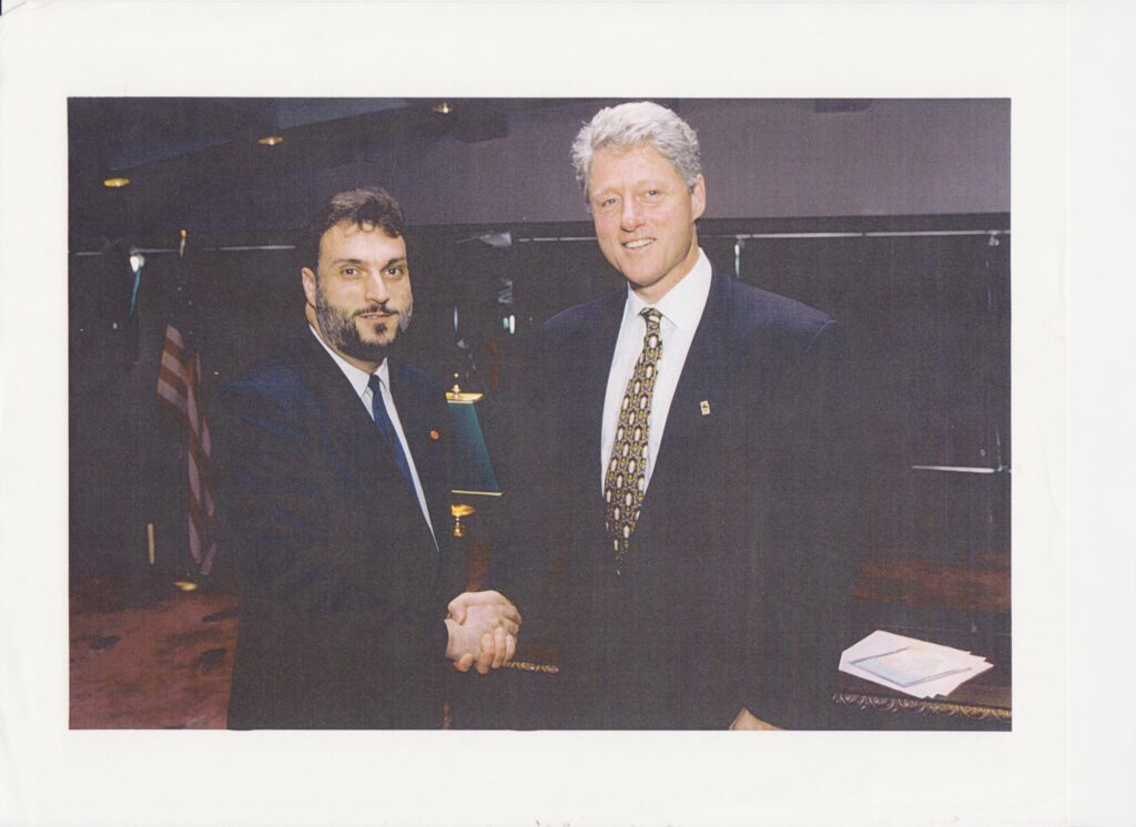 Michael with President Bill Clinton at the G-7 Summit in Halifax, Canada in 1995.